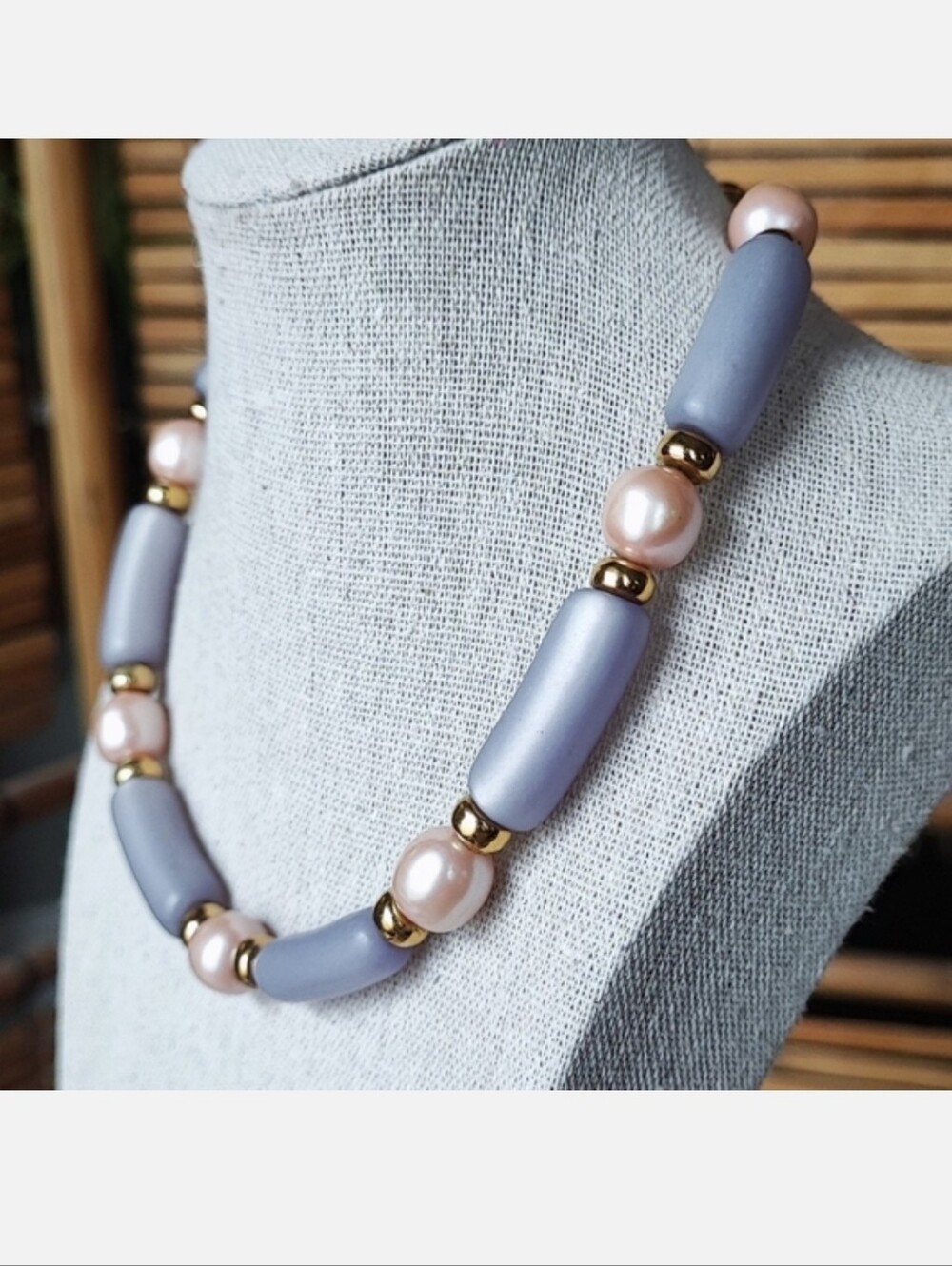NAPIER Light Lilac and Creamy Iridescent Pinkish Pearls Vintage Necklace NWOT